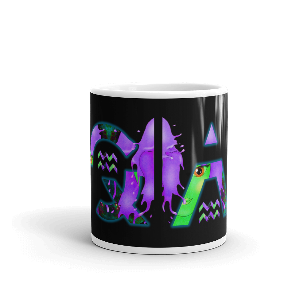 Unique Travel Coffee Mug for Aquarius . Personalized work-from-home travel mug. WickedYo